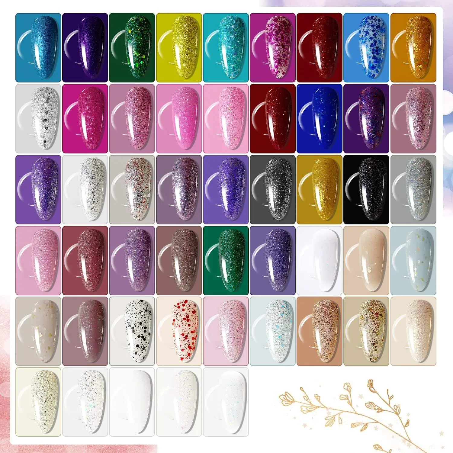 100 Pieces Gel Nail Polish Multi-Color