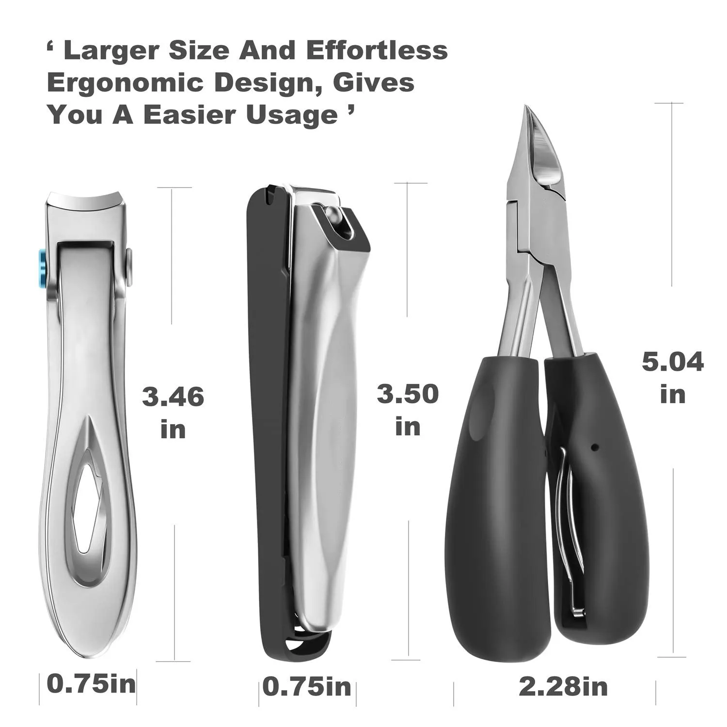 3-Piece: Large Nail Clippers Set