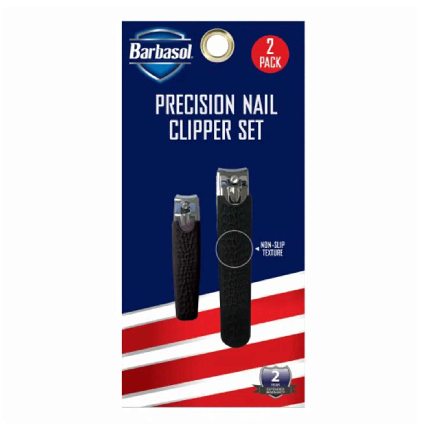 Barbasol Non-Slip Texture Nail Clipper 2 Pack Set