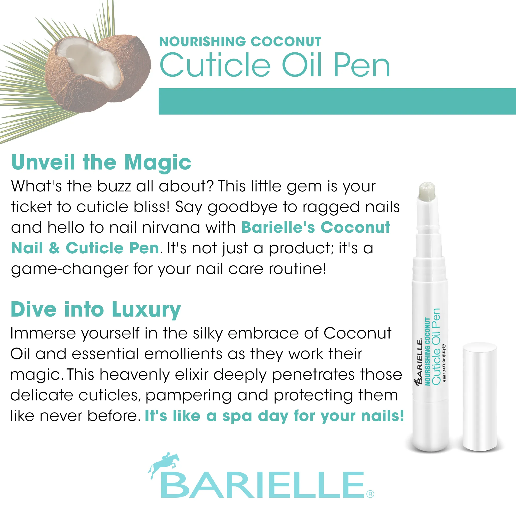 Barielle Nourishing Coconut Cuticle Oil Pen .14 oz. (2-PACK)