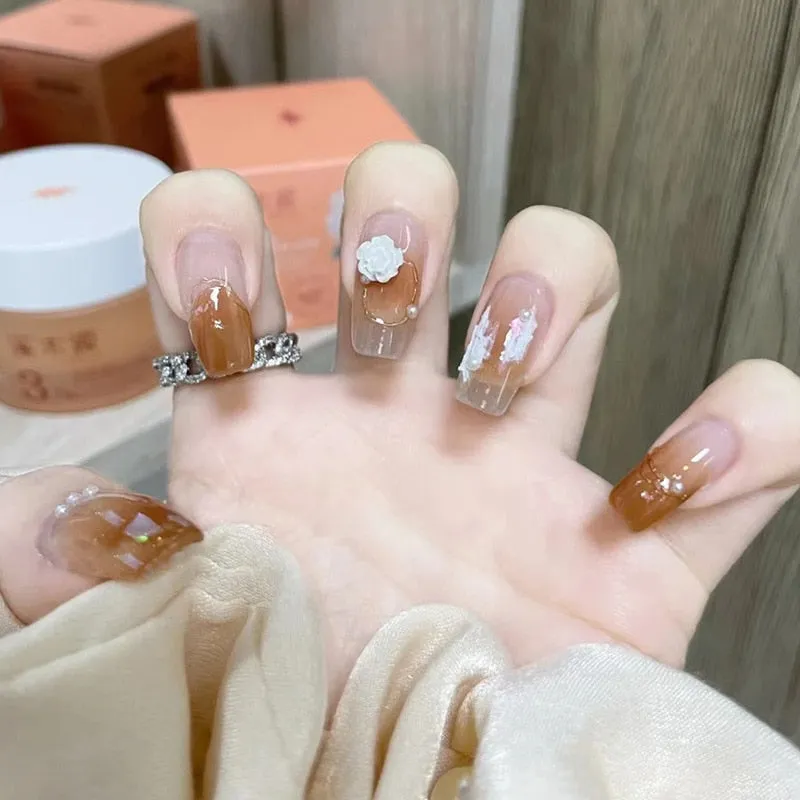 Clear Glittery Press On Nails