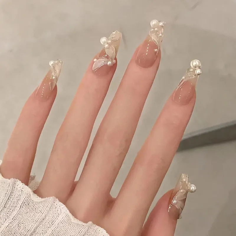 Clear Glittery Press On Nails