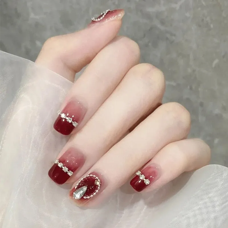 Clear Glittery Press On Nails