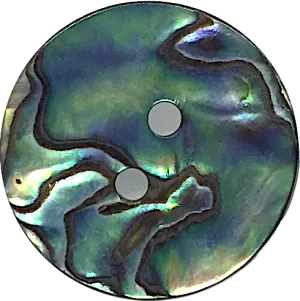 Greens & Blues Vivid Abalone 7/8" Button #0036