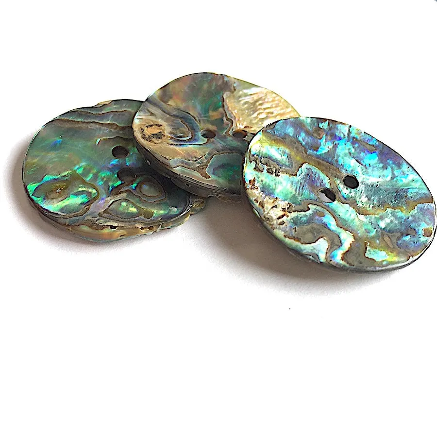 Greens & Blues Vivid Abalone 7/8" Button #0036