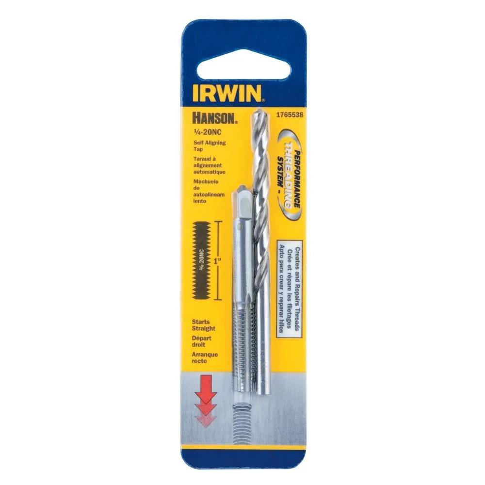 Irwin 1765538 Hanson 1/4" - 20 NC Self Aligning Tap and #7 Drill Bit Set