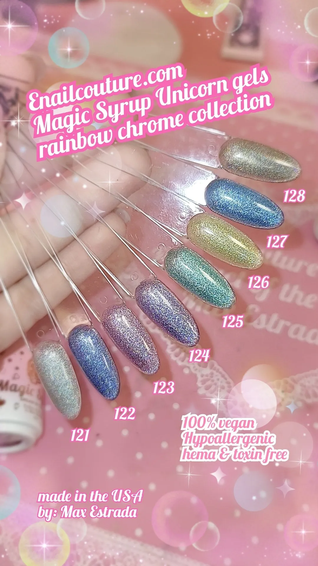 Magic Syrup My Little Unicorn (Chrome Reflective Holographic Glitter Gel Polishes )