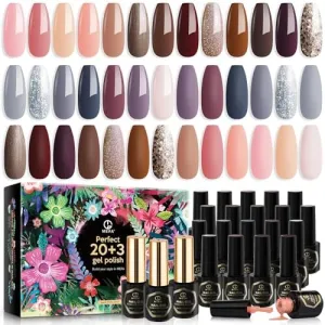 MEFA Gel Nail Polish Kit | Coffee Time Romance | 20 Colours