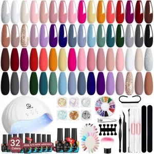 MEFA Gel Nail Polish Kit   UV Light | 56 Pcs