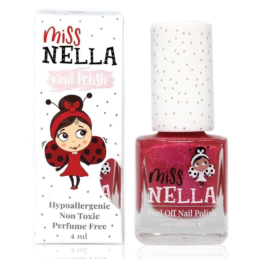 Miss Nella Tickle Me Pink Glitter 4ml Peel off Kids Nail Polish