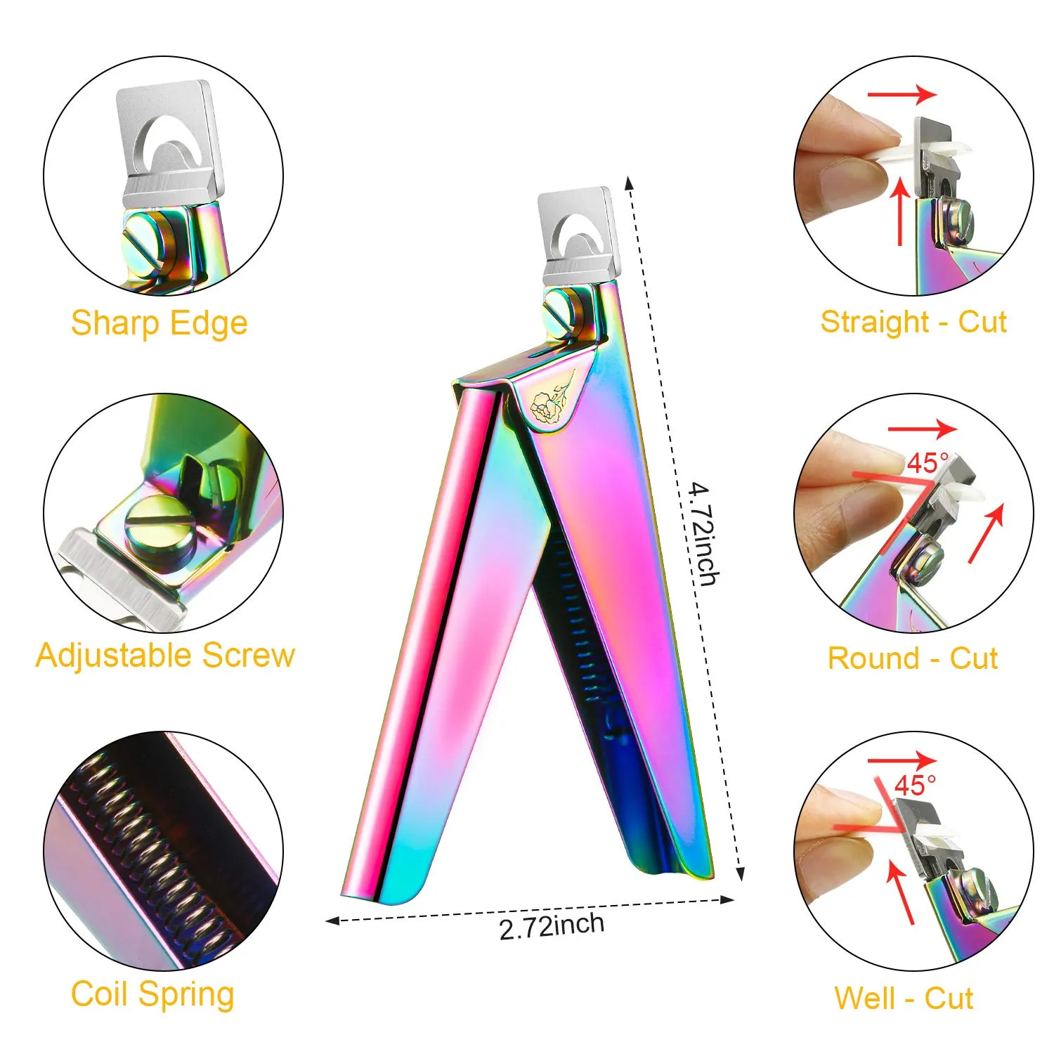 Nail Clippers 4 in 1 Set for Acrylic Nails-Chrome