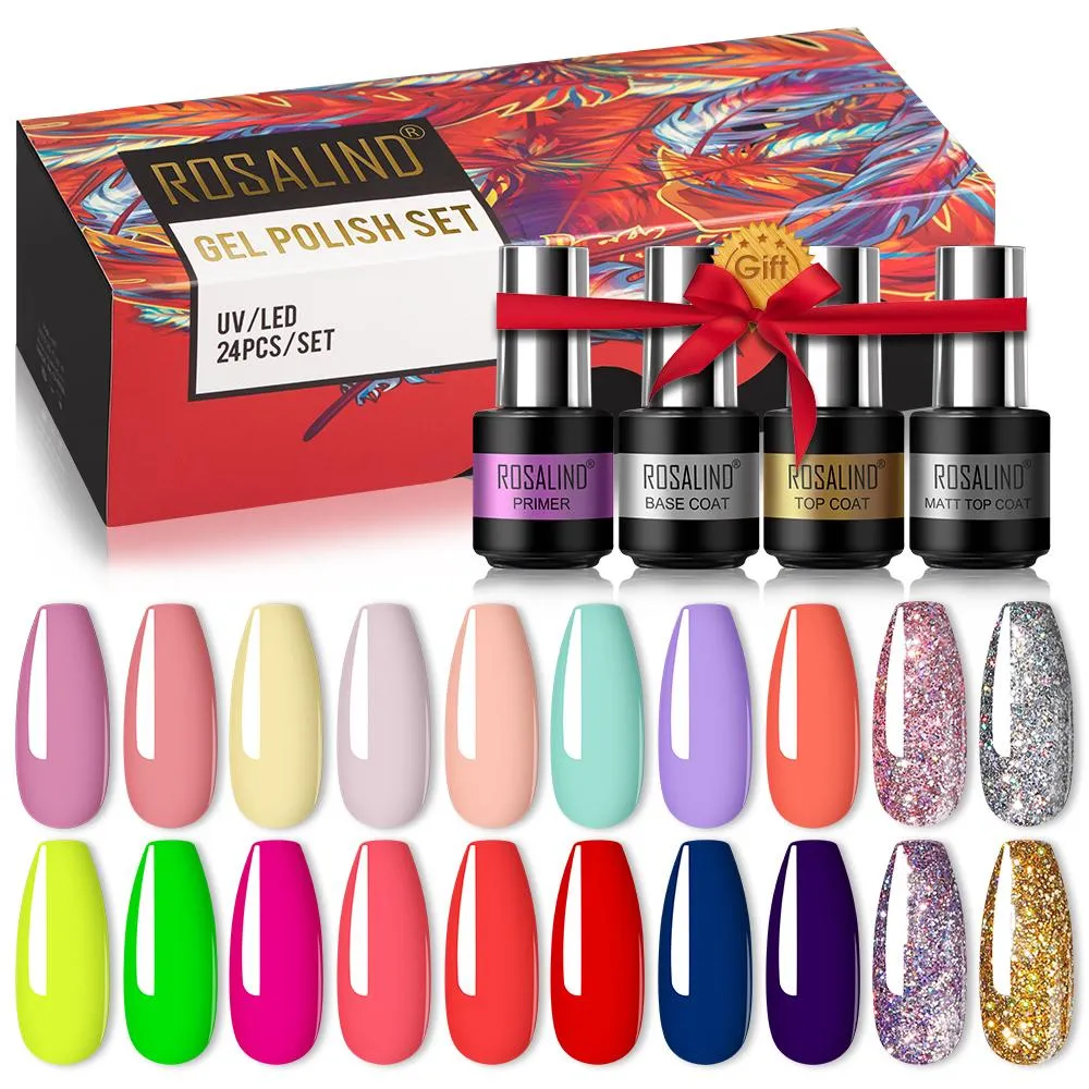 Rosalind Vernis Glossy Nail Gel Polish Mini 24Pcs Set