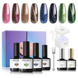 Stardust Symphony - 7Pcs 4 Colors Cat-eye Gel Nail Polish Kit (Limited Edition)